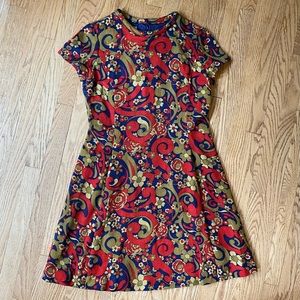 Vintage 60’s Flower Pattern Shift Dress